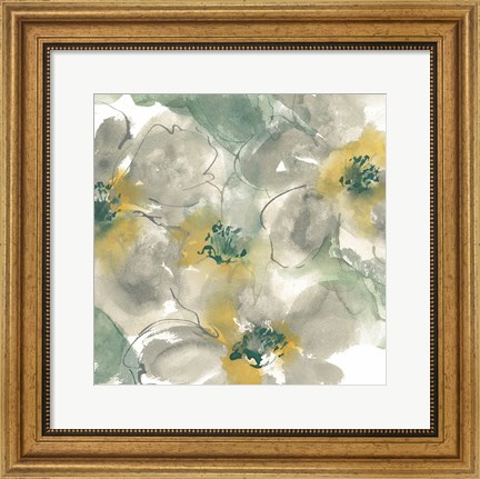 Framed Silver Quince II on White Print