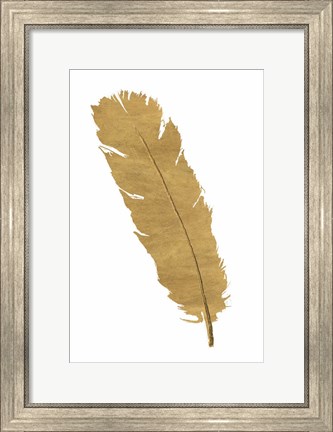 Framed Pure Gold Feather V Print