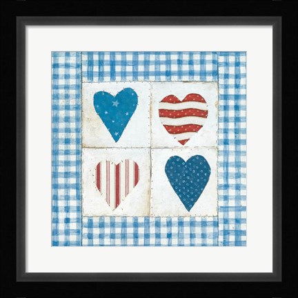 Framed Americana Hearts Print