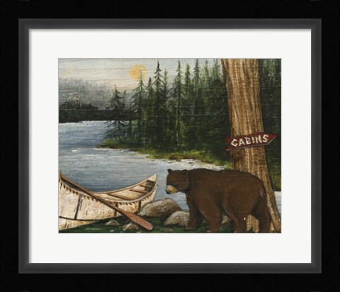 Framed Northwoods Bear Crop Print