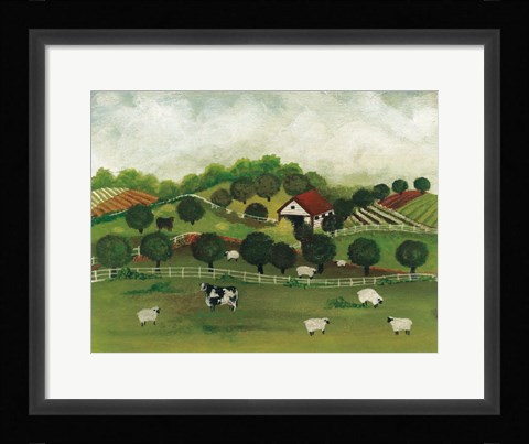 Framed Day at the Farm II Bright Print