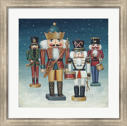 Framed King Nutcrackers Snow Print
