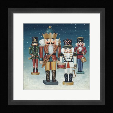 Framed King Nutcrackers Snow Print