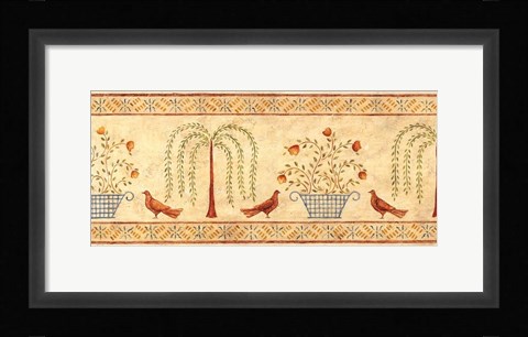 Framed Willow Basket Border Print