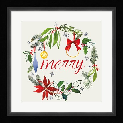Framed Watercolor Christmas VIII Print