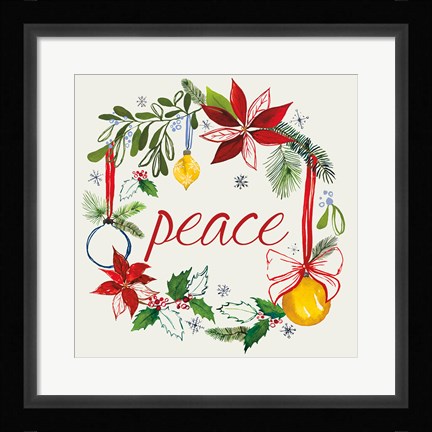 Framed Watercolor Christmas VII Print