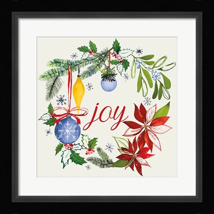 Framed Watercolor Christmas VI Print