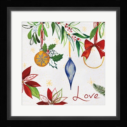 Framed Watercolor Christmas II Print