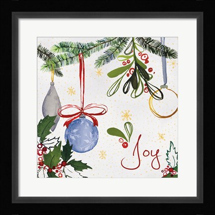 Framed Watercolor Christmas I Print