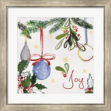 Framed Watercolor Christmas I Print