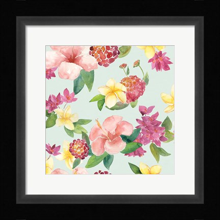 Framed Tropical Fun Pattern VI Print