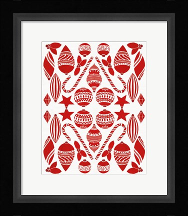 Framed Christmas Otomi III Print