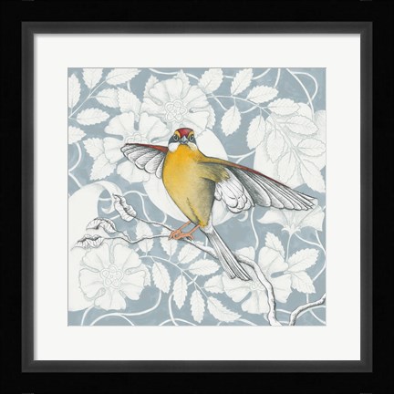 Framed Arts and Crafts Birds IV Tone on Tone Print