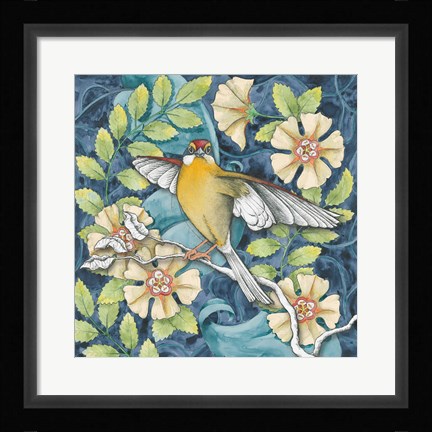 Framed Arts and Crafts Bird IV Print