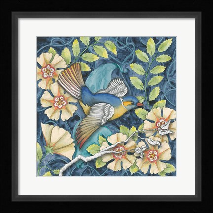 Framed Arts and Crafts Bird III Print