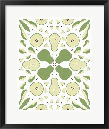 Framed Retro Pear Otomi Print