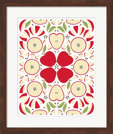 Framed Retro Apple Otomi Print