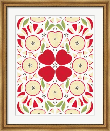 Framed Retro Apple Otomi Print