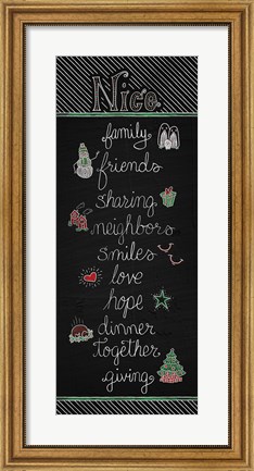 Framed Christmas Chalkboard Nice Print