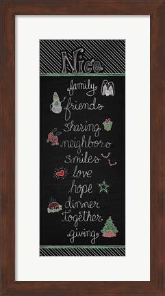Framed Christmas Chalkboard Nice Print