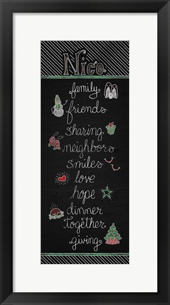 Framed Christmas Chalkboard Nice Print
