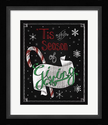 Framed Christmas Chalkboard III Print