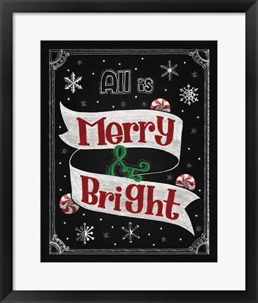 Framed Christmas Chalkboard II Print