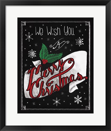 Framed Christmas Chalkboard I Print