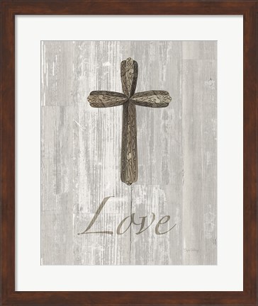 Framed Words for Worship Love on Wood Print