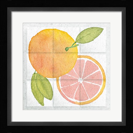 Framed Citrus Tile VIII Print