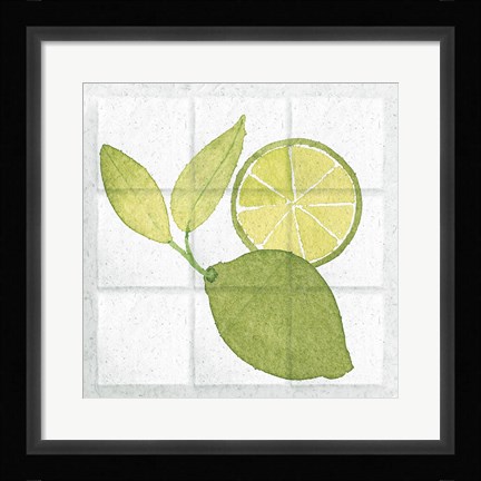 Framed Citrus Tile VII Print