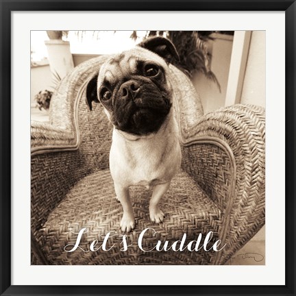 Framed Wonder Lets Cuddle Sq Script 2 Print