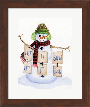 Framed Snowman Saying II Print