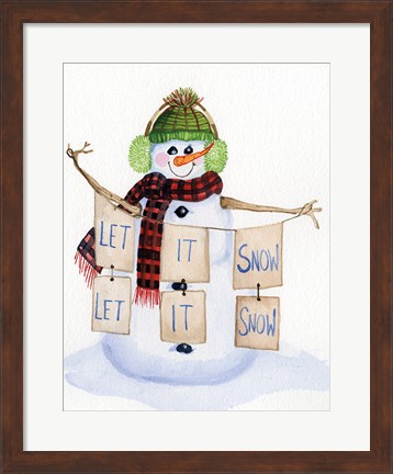 Framed Snowman Saying II Print