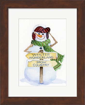 Framed Snowman Saying III Print