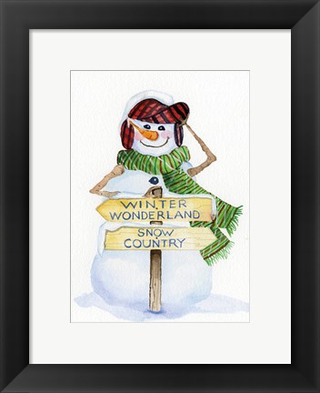Framed Snowman Saying III Print