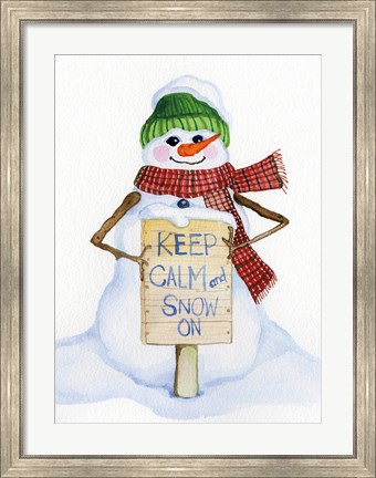 Framed Snowman Saying I Print