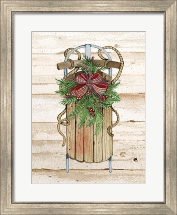 Framed Holiday Sports II on Wood Print