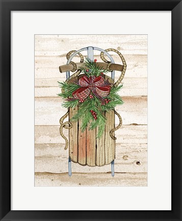 Framed Holiday Sports II on Wood Print