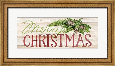 Framed Holiday Sayings II on Wood Print