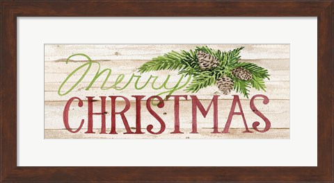 Framed Holiday Sayings II on Wood Print