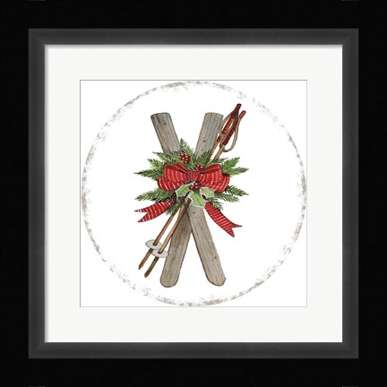 Framed Holiday Sports IV Round Print