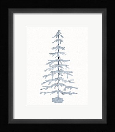 Framed Coastal Holiday Tree IV Red Print
