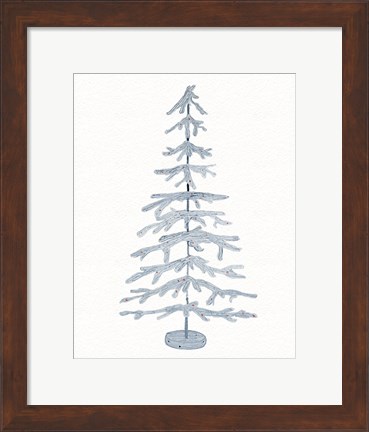 Framed Coastal Holiday Tree IV Red Print