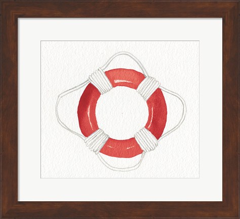 Framed Coastal Icon I Red Print