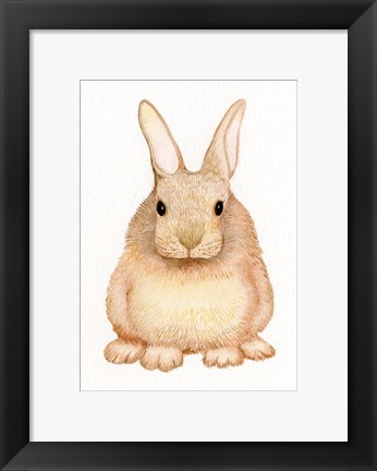Framed Spring Bunny I White Print