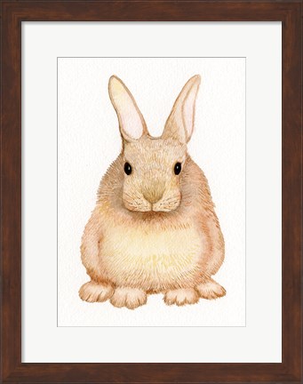 Framed Spring Bunny I White Print