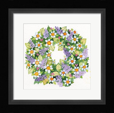 Framed Spring Wreath IV Print