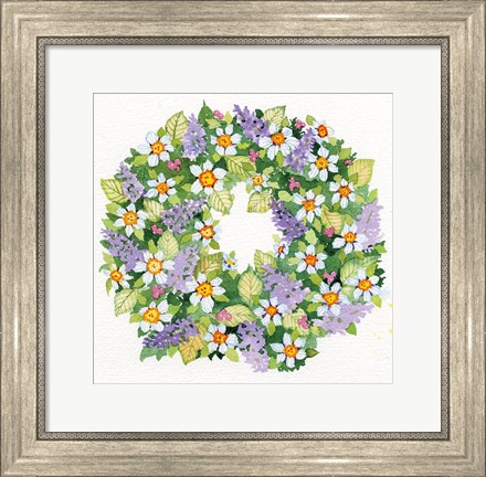 Framed Spring Wreath IV Print