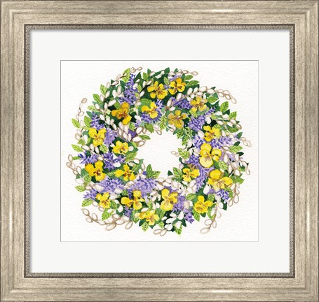 Framed Spring Wreath III Print